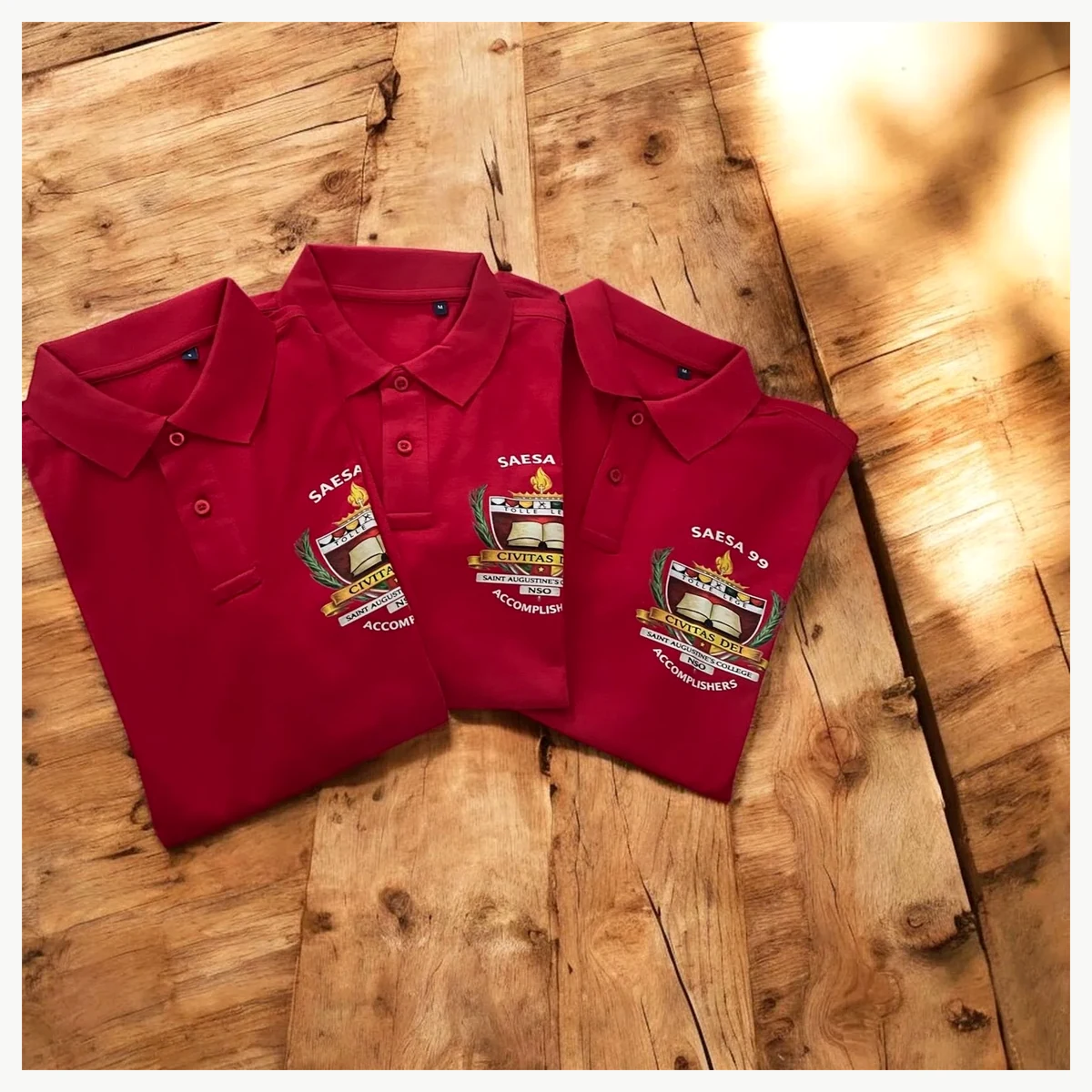 Embroidered team polo shirts