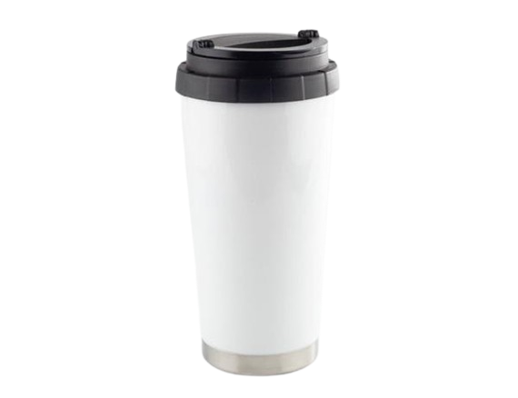 16oz S-Steel Thermos Cup White — custom printed by LeeshDezynes
